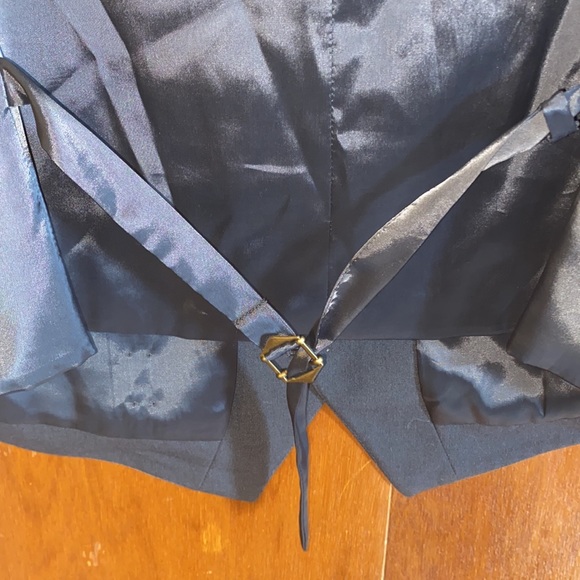 Dark Gray/Black, 5 Button, 2 Pocket Dress/Business Vest. Side vent w/49” Chest - Picture 7 of 10